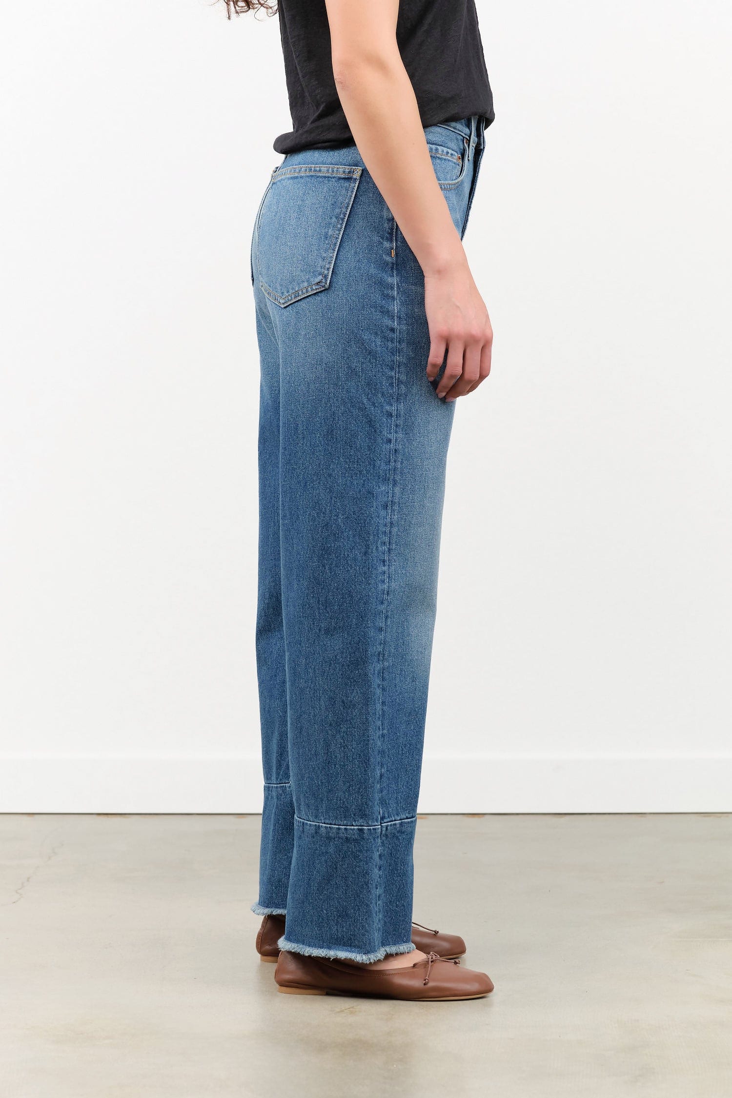 B Sides Jeans Apparel Womens Denim Marcel Culotte in Joni Wash