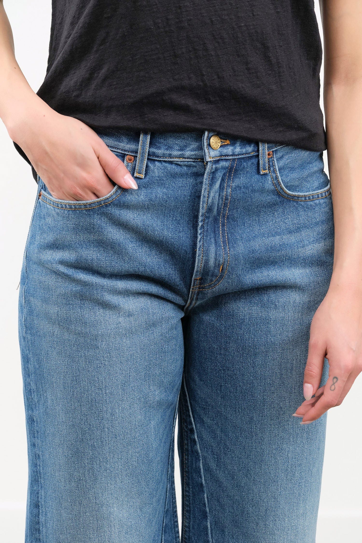 B Sides Jeans Apparel Womens Denim Marcel Culotte in Joni Wash