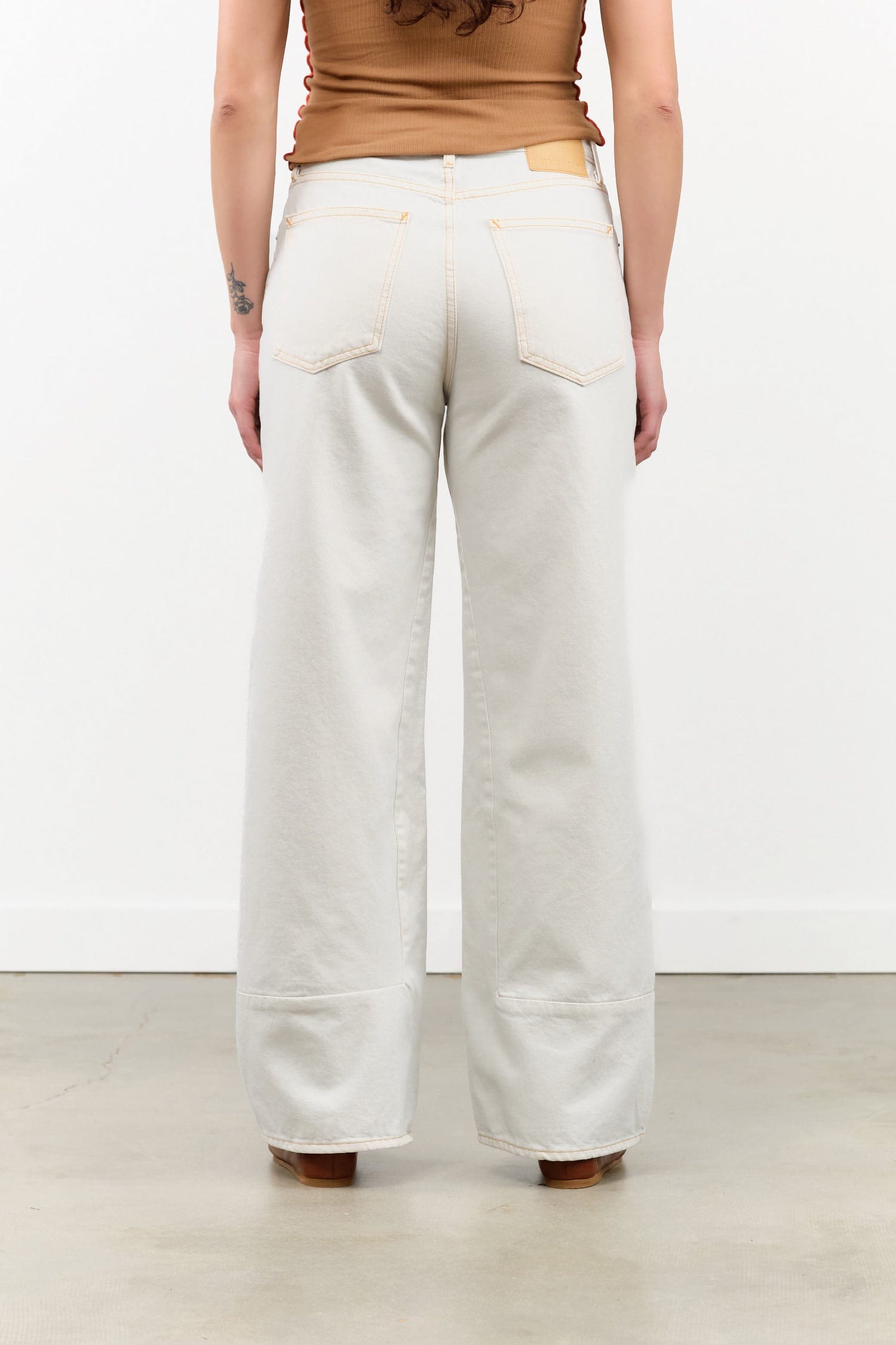B Sides Jeans Apparel Womens Denim Marcel Culotte in Tile White