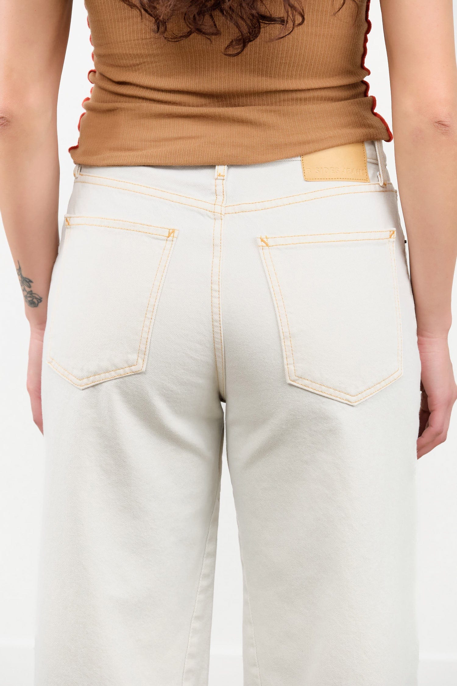B Sides Jeans Apparel Womens Denim Marcel Culotte in Tile White