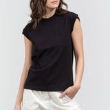 B Sides Jeans Apparel Womens Tees Pocket Tank in Stil Black Stil Black / XSmall