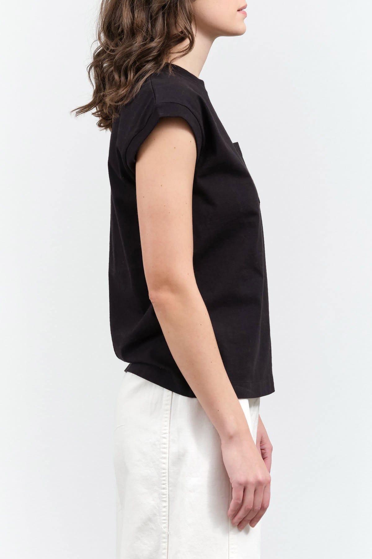 B Sides Jeans Apparel Womens Tees Pocket Tank in Stil Black