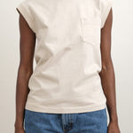 B Sides Jeans Apparel Womens Tees Pocket Tank in Tan Overdye