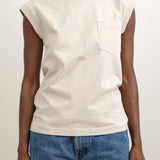 B Sides Jeans Apparel Womens Tees Pocket Tank in Tan Overdye