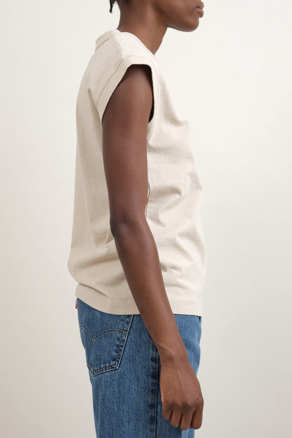 B Sides Jeans Apparel Womens Tees Pocket Tank in Tan Overdye
