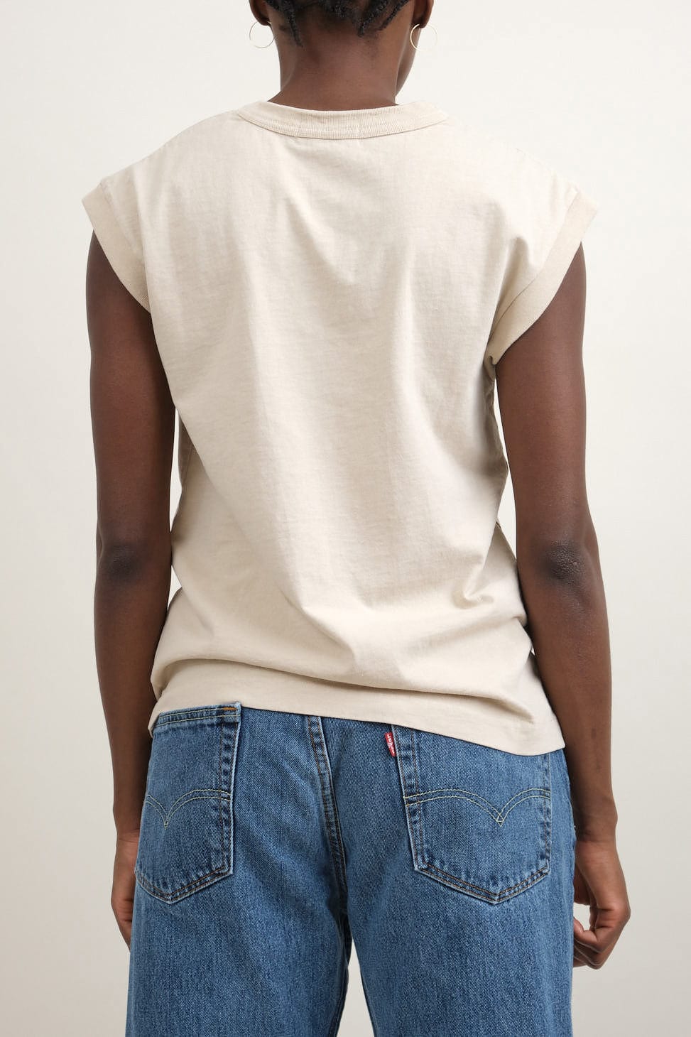 B Sides Jeans Apparel Womens Tees Pocket Tank in Tan Overdye