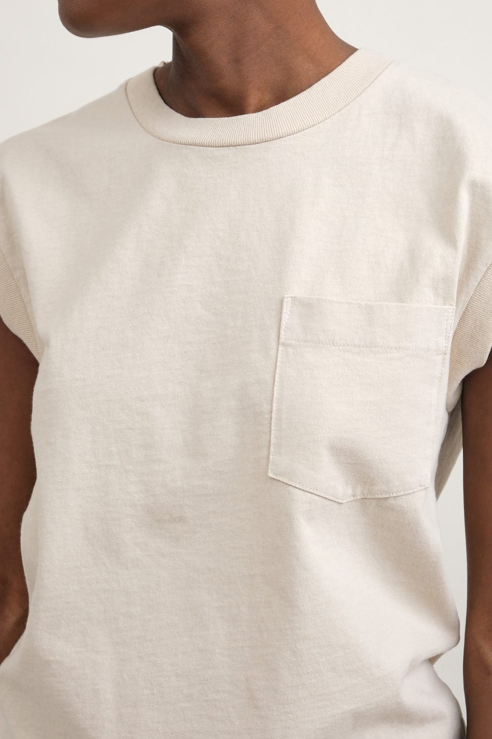 B Sides Jeans Apparel Womens Tees Pocket Tank in Tan Overdye