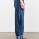 B Sides Jeans Apparel Womens Denim Relaxed Cuffed Lasso in Cate Wash