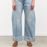 B Sides Jeans Apparel Womens Denim Relaxed Cuffed Lasso in Jac Wash