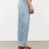 B Sides Jeans Apparel Womens Denim Relaxed Cuffed Lasso in Jac Wash