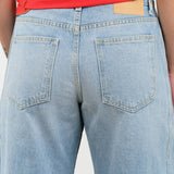 B Sides Jeans Apparel Womens Denim Relaxed Cuffed Lasso in Jac Wash