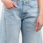 B Sides Jeans Apparel Womens Denim Relaxed Cuffed Lasso in Jac Wash