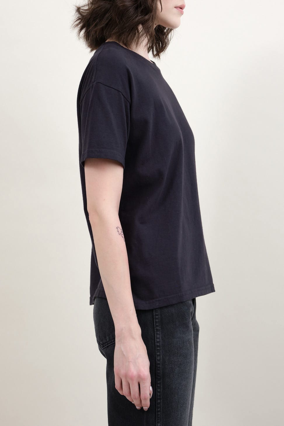 Side of Short Sleeve T Shirt in Marine Overdye