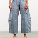 B Sides Jeans Apparel Womens Denim Vintage Lasso Jean with Tatted Lace