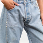 B Sides Jeans Apparel Womens Denim Vintage Lasso Jean with Tatted Lace