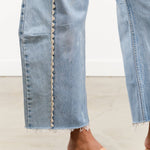 B Sides Jeans Apparel Womens Denim Vintage Lasso Jean with Tatted Lace