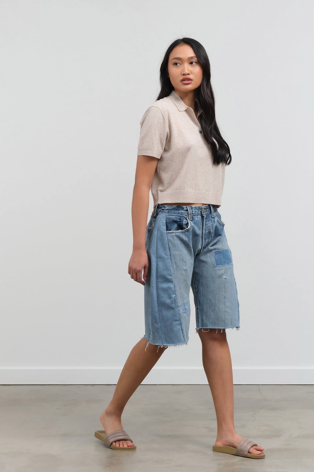 Styled view of Vintage Lasso Shorts in Vintage Indigo
