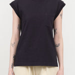 B Sides Jeans Apparel Womens Tees Pocket Tank in Marine Overdye