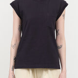 B Sides Jeans Apparel Womens Tees Pocket Tank in Marine Overdye