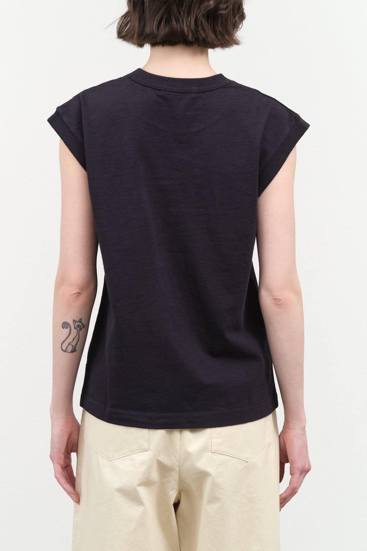 B Sides Jeans Apparel Womens Tees Pocket Tank in Marine Overdye