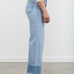 Side view of Reworked Culotte in Vintage Indigo