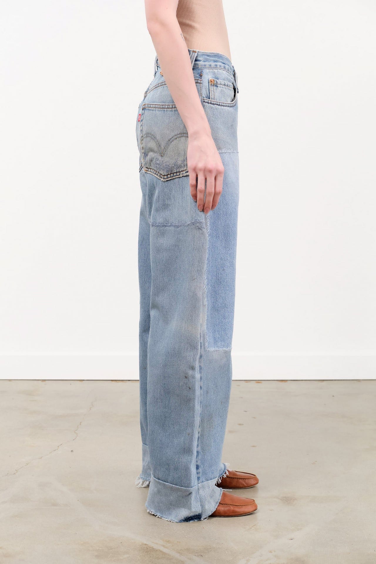 B Sides Jeans Apparel Womens Denim Vintage Reworked Culotte in Vintage Indigo
