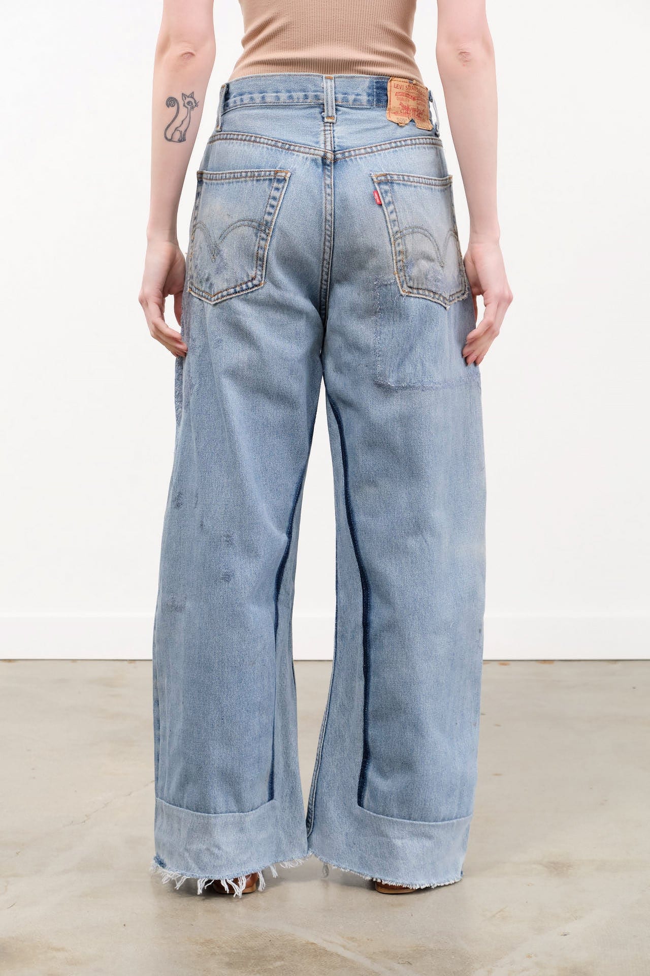 B Sides Jeans Apparel Womens Denim Vintage Reworked Culotte in Vintage Indigo
