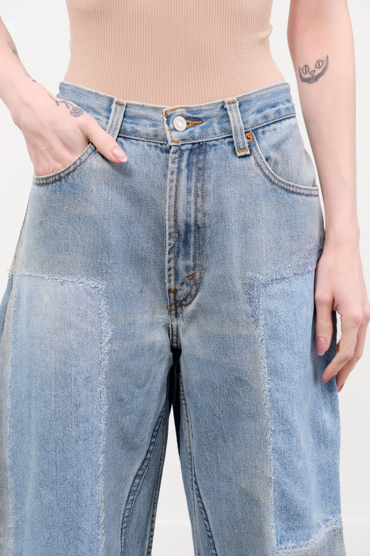 B Sides Jeans Apparel Womens Denim Vintage Reworked Culotte in Vintage Indigo