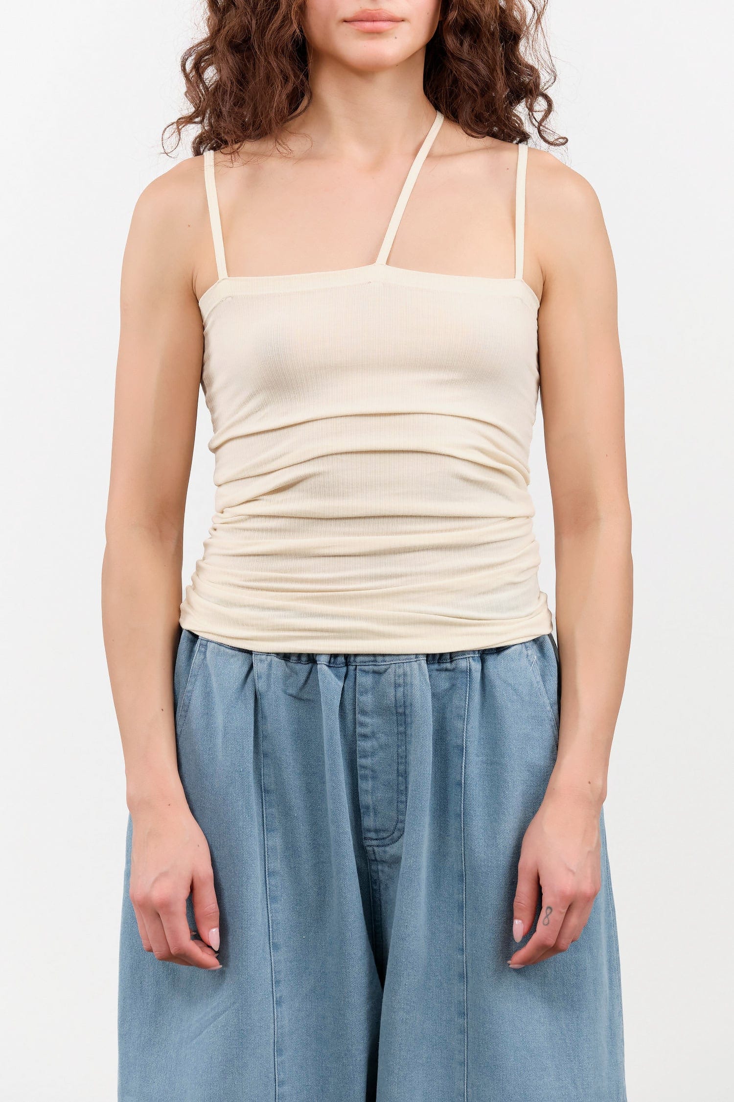 Baserange Apparel Womens Blouses Nida Tank in Off White