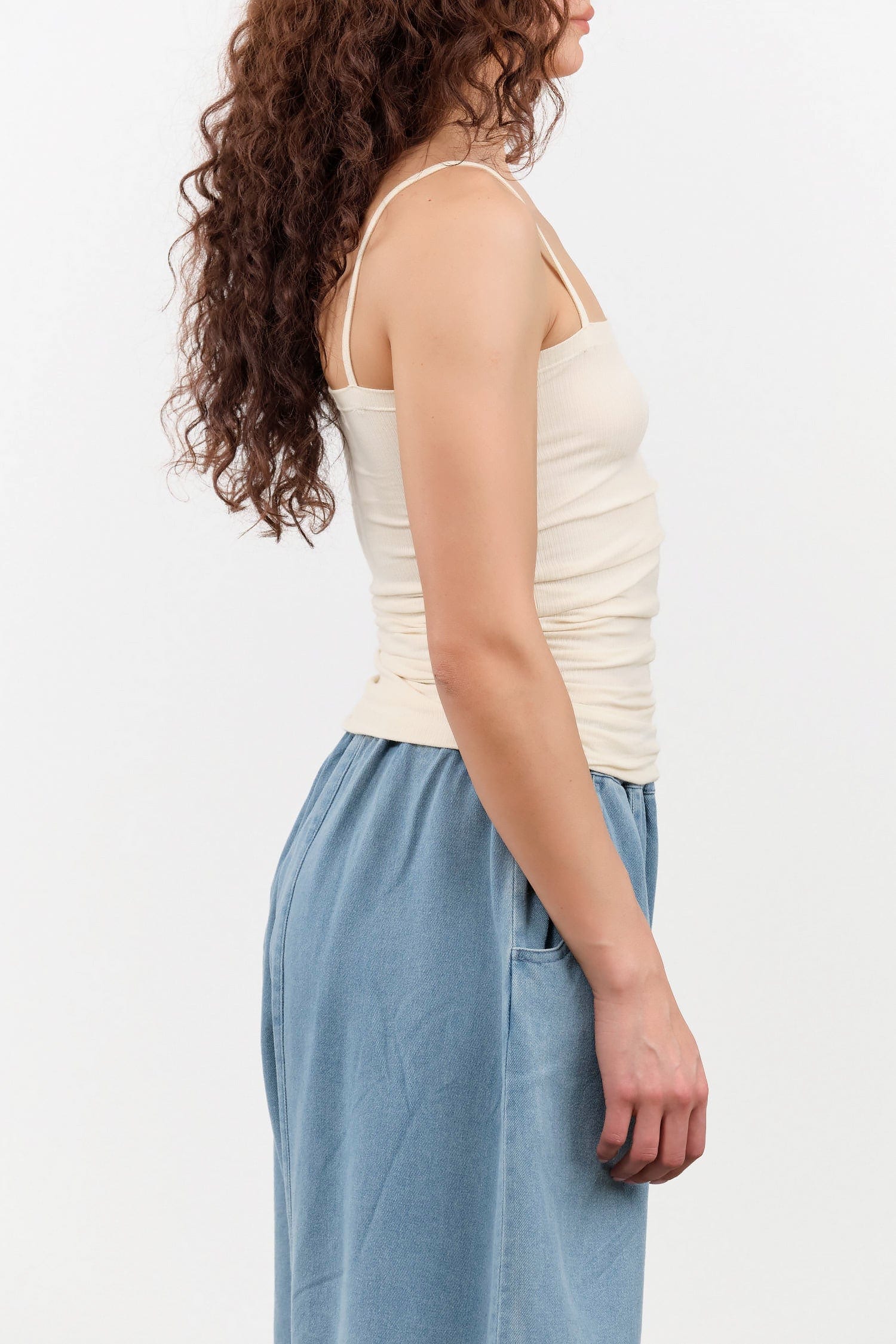 Baserange Apparel Womens Blouses Nida Tank in Off White