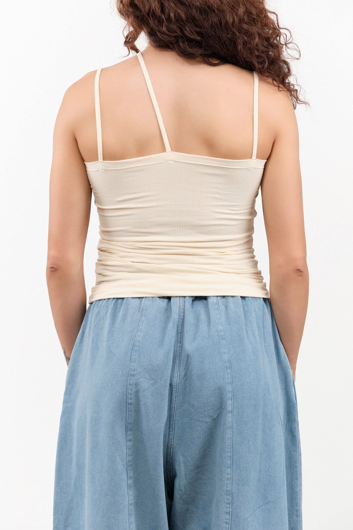 Baserange Apparel Womens Blouses Nida Tank in Off White