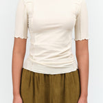 Baserange Apparel Womens Tees Omato 3/4 Tee in Off White