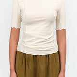 Baserange Apparel Womens Tees Omato 3/4 Tee in Off White