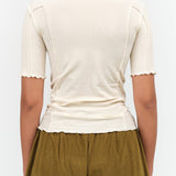 Baserange Apparel Womens Tees Omato 3/4 Tee in Off White