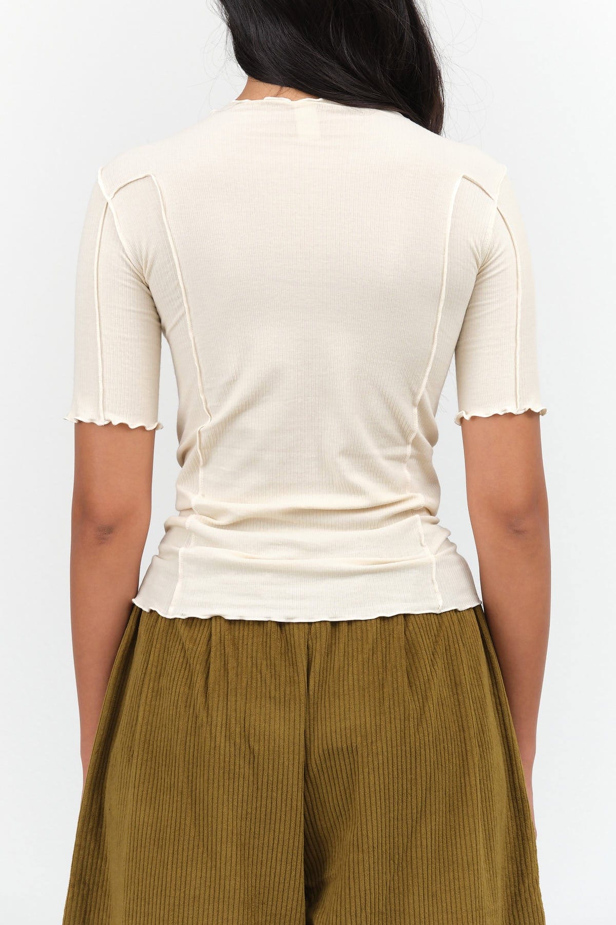 Baserange Apparel Womens Tees Omato 3/4 Tee in Off White