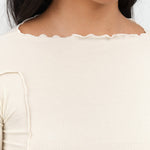 Baserange Apparel Womens Tees Omato 3/4 Tee in Off White