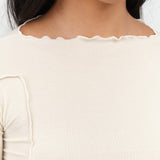 Baserange Apparel Womens Tees Omato 3/4 Tee in Off White