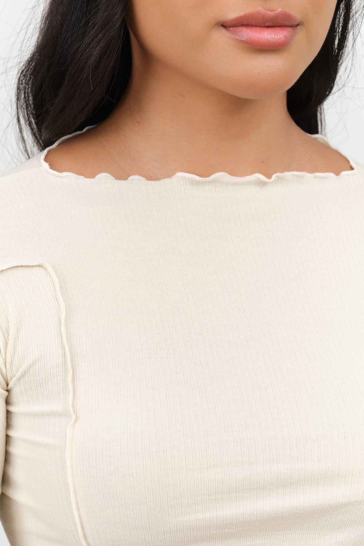 Baserange Apparel Womens Tees Omato 3/4 Tee in Off White
