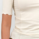Baserange Apparel Womens Tees Omato 3/4 Tee in Off White