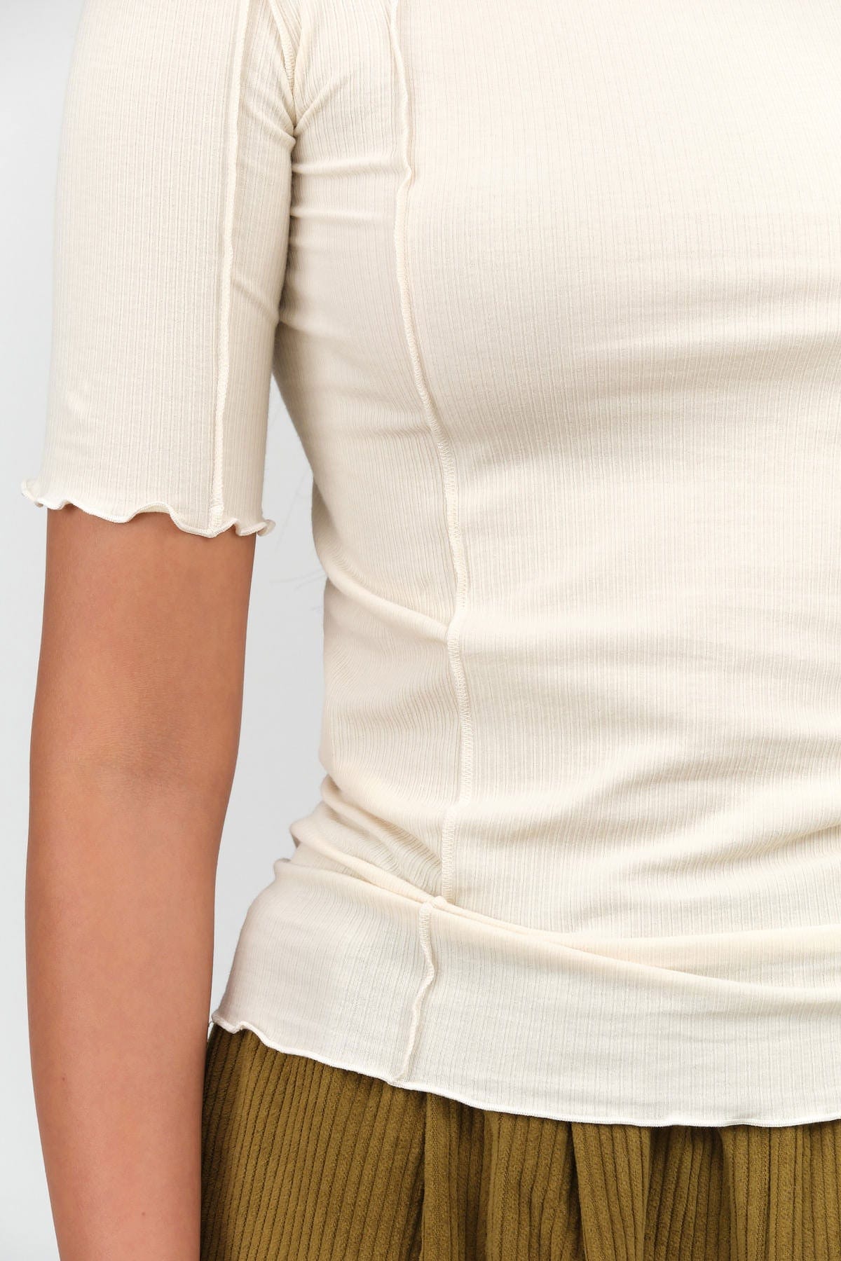 Baserange Apparel Womens Tees Omato 3/4 Tee in Off White