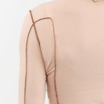 Baserange Apparel Womens Tees Omato Long Sleeve Tee in Beige