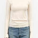Baserange Apparel Womens Tees Omato Long Sleeve Tee in Off White
