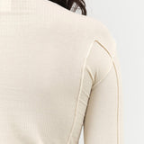 Baserange Apparel Womens Tees Omato Long Sleeve Tee in Off White