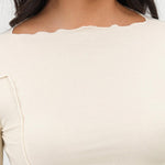 Baserange Apparel Womens Tees Omato Long Sleeve Tee in Off White
