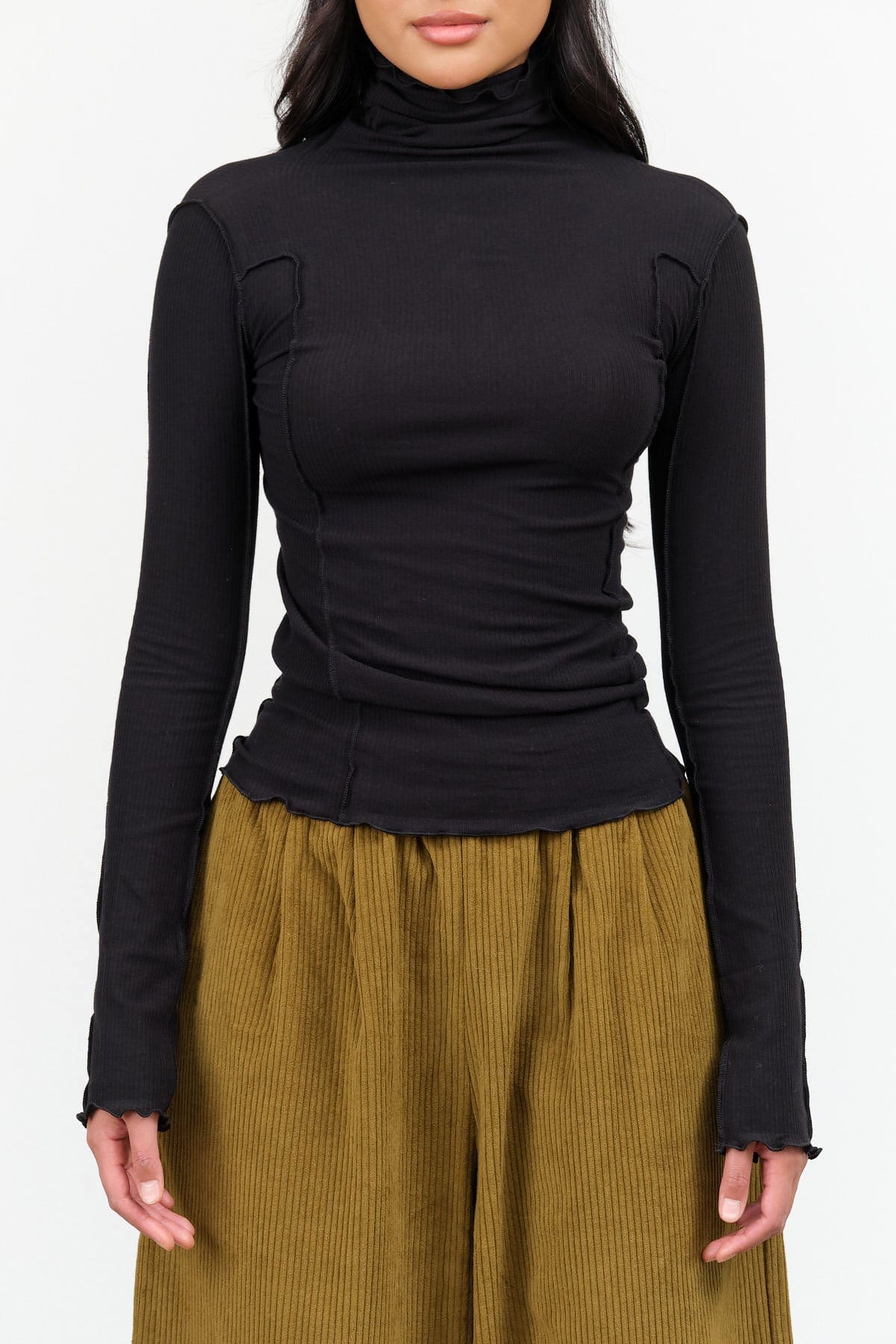 Baserange Apparel Womens Tees Omato Turtleneck in Black