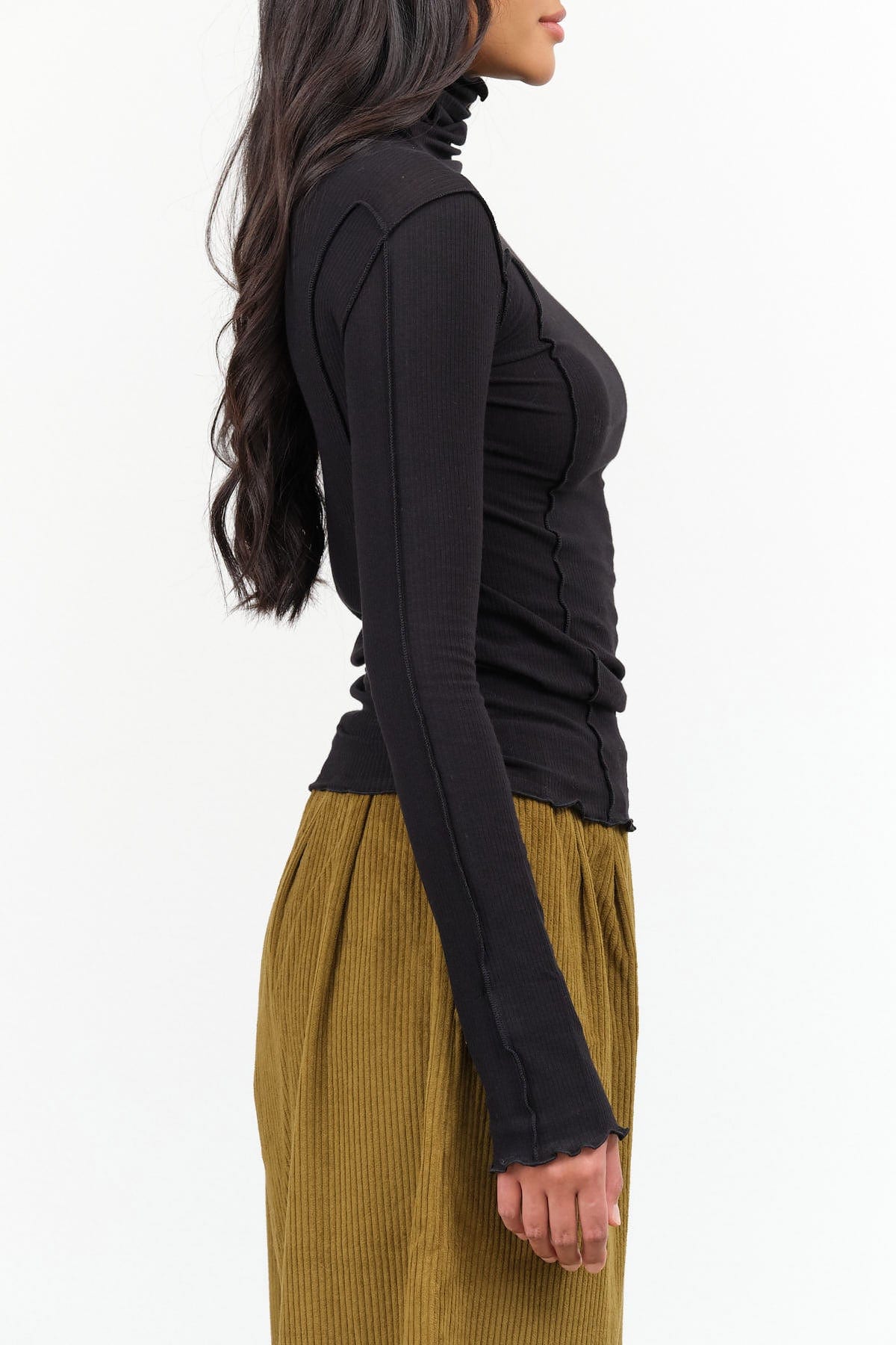 Baserange Apparel Womens Tees Omato Turtleneck in Black
