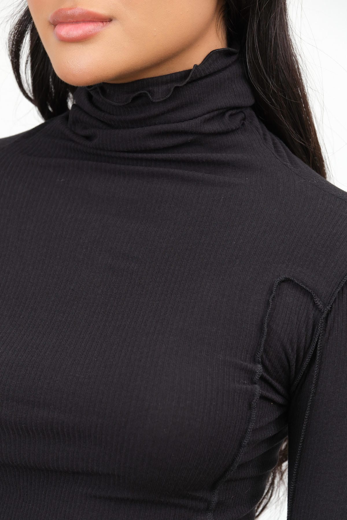 Baserange Apparel Womens Tees Omato Turtleneck in Black