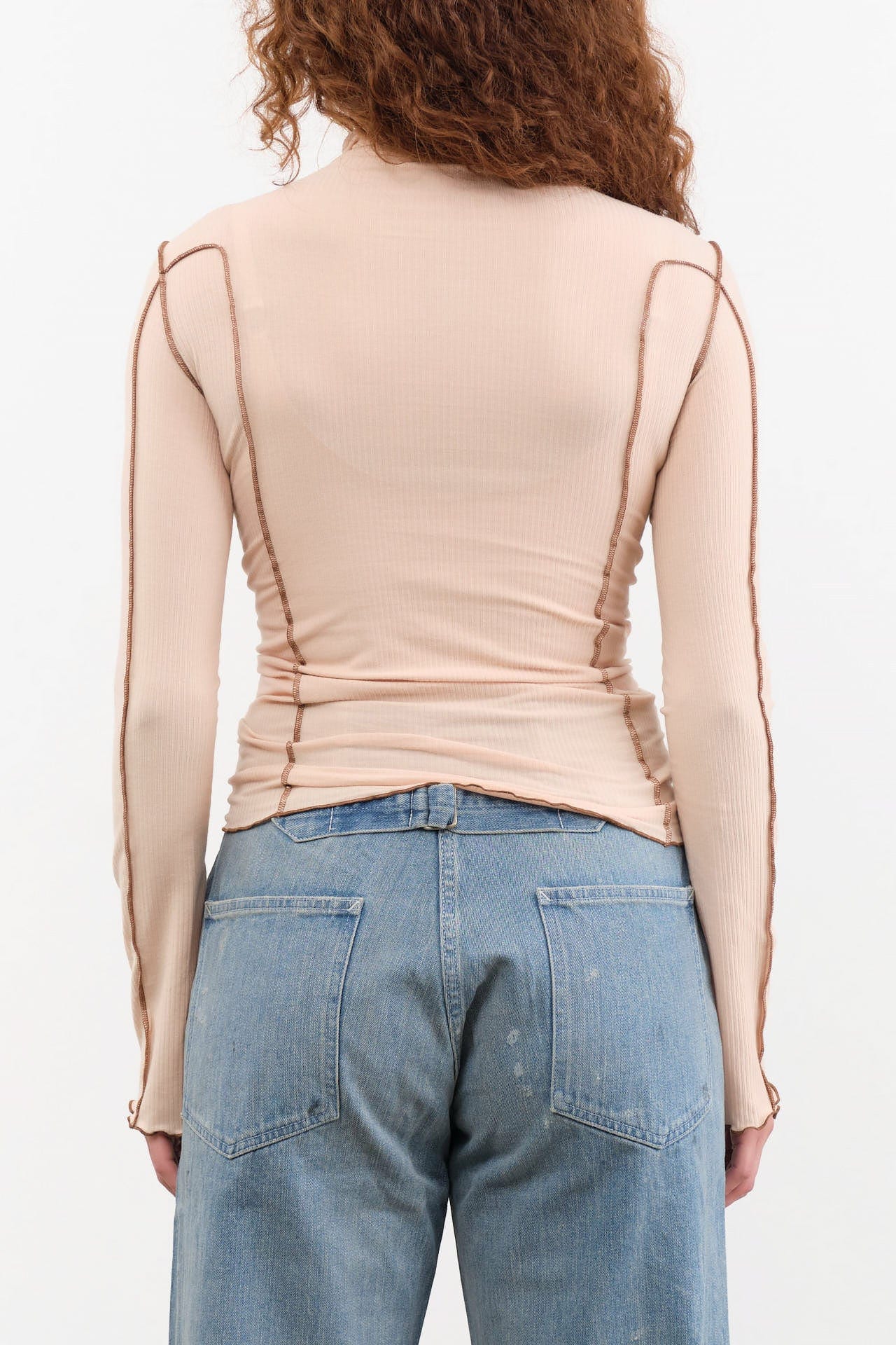 Baserange Apparel Womens Blouses Omato Turtleneck in Beige