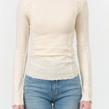 Baserange Apparel Womens Tees Omato Turtleneck in Off White