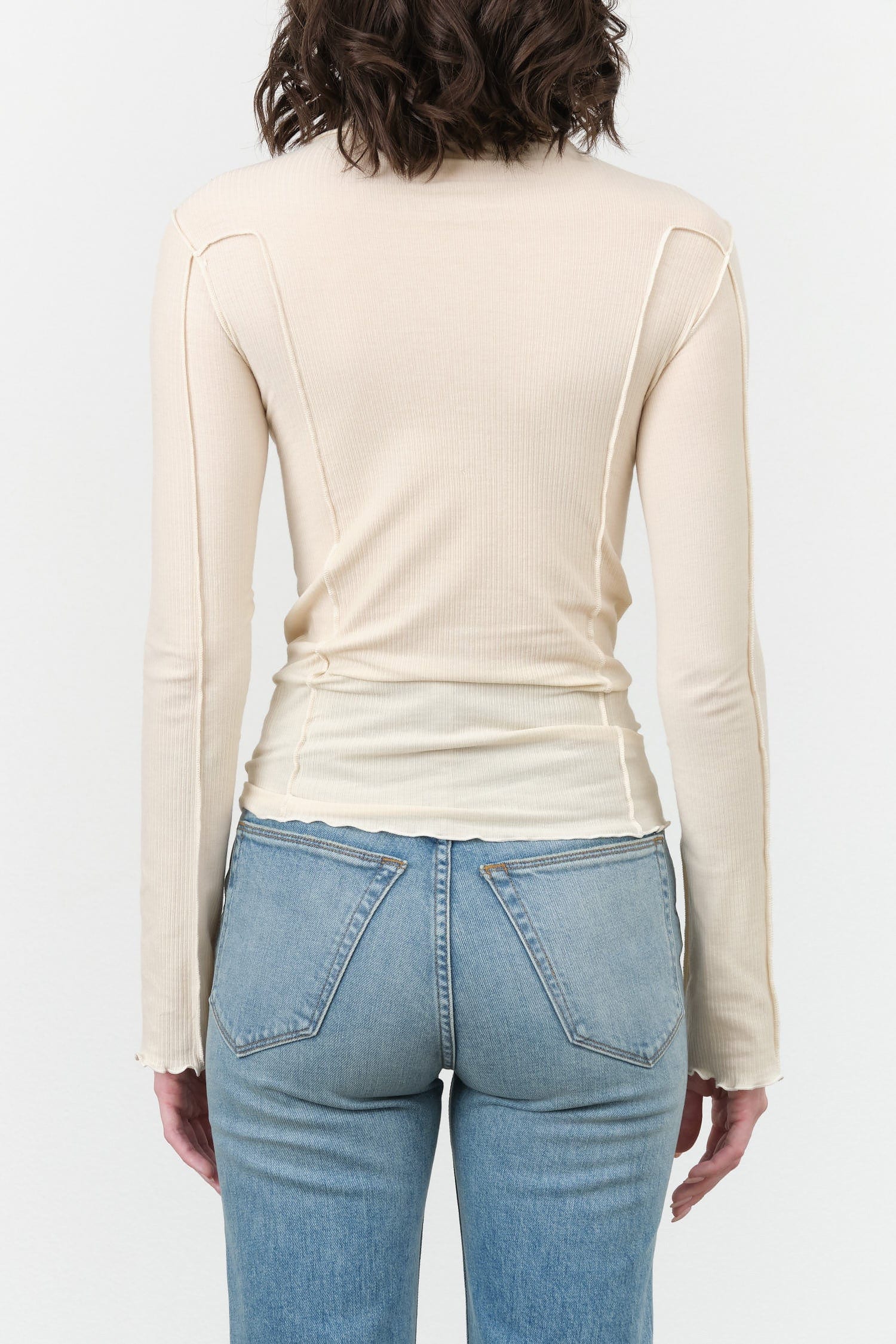 Baserange Apparel Womens Tees Omato Turtleneck in Off White